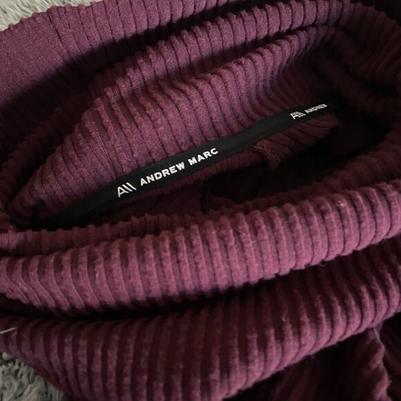 Andrew Marc New York | NWOT Sport Ribbed Funnel Neck Pullover Maroon Size Medium - Picture 6 of 8